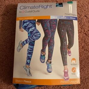 Climate Right by Cuddl Duds Warm Underwear Printed Legging Size XL